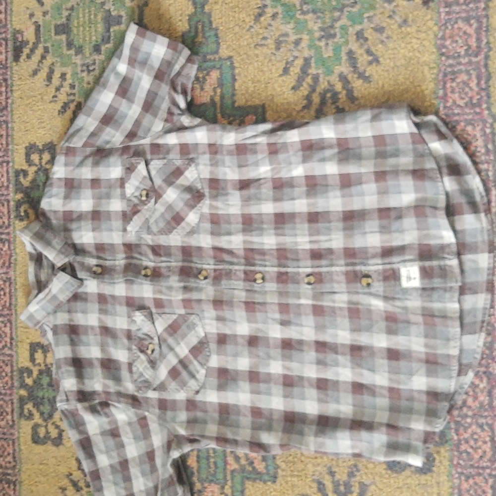 Eddie Bauer Men's XL Foreman Fit Workwear Plaid Short Sleeve Button Down Shirt